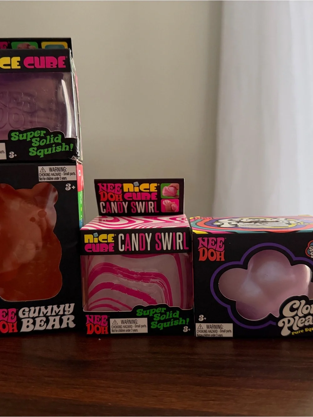 NeeDoh Bundle - Pink & Purple Cloud Pleaser, Candy Swirl & Gummy Bear